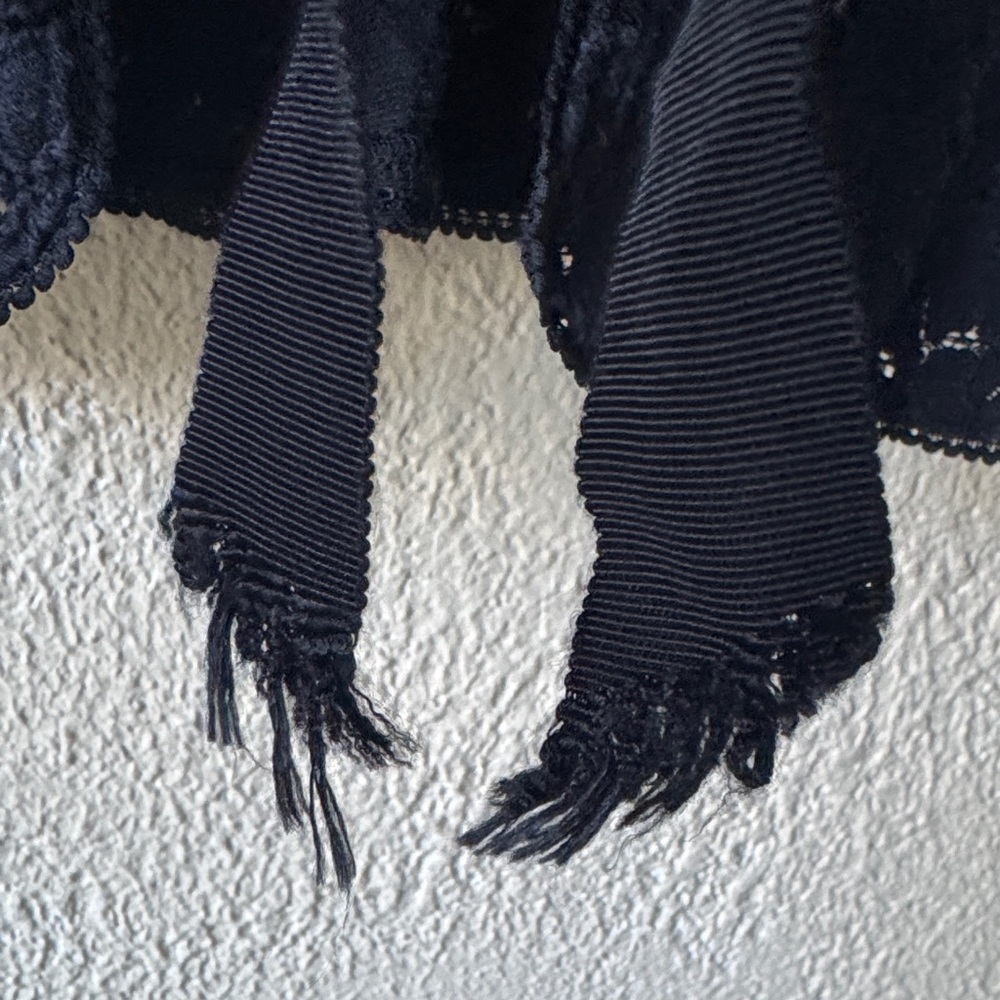 bebe Black Lace Peplum Blouse - Picture 7 of 7